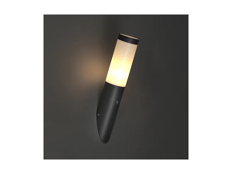 Applique d'extérieur moderne gris foncé capteur clair-foncé IP44 - Rox