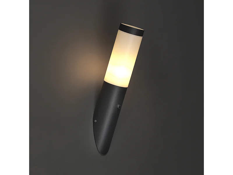 Applique murale d'extérieur moderne gris foncé IP44 avec capteur crépusculaire - Rox