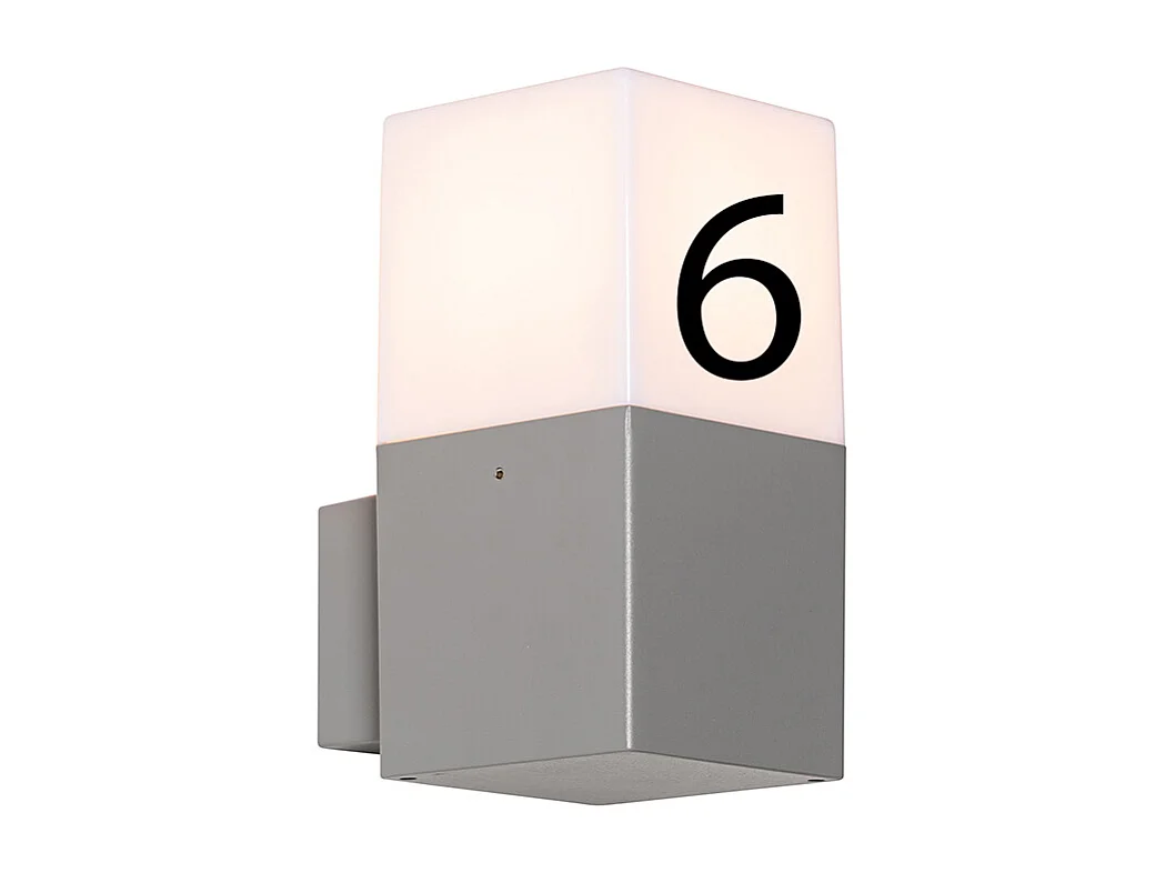 Applique murale extérieure moderne gris IP44 avec numéro de rue - DENMARK