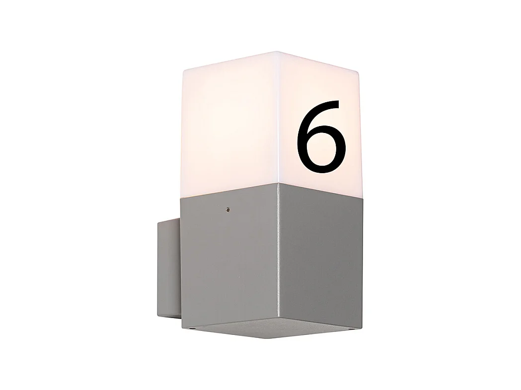 Applique murale extérieure moderne gris IP44 avec numéro de rue - DENMARK