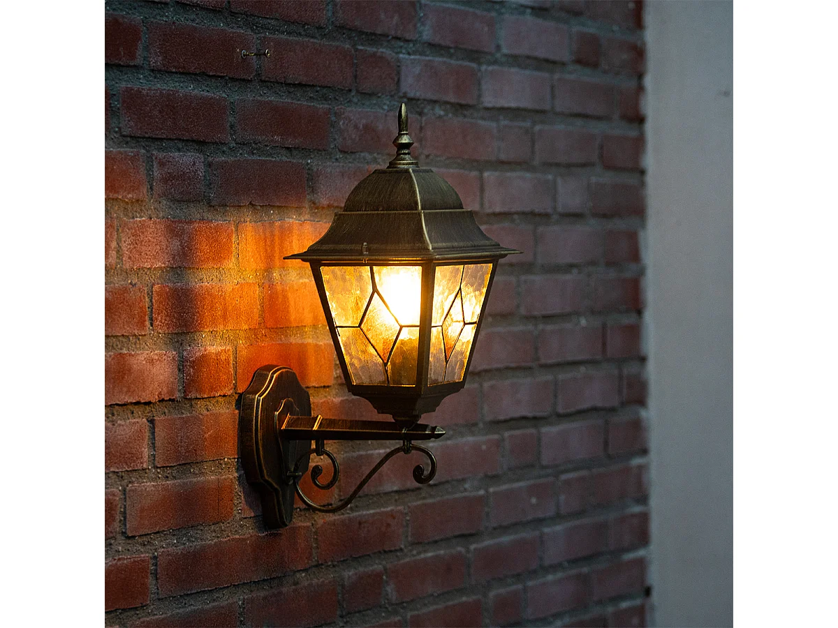Lanterne murale d'extérieur vintage or antique - Antigua Up