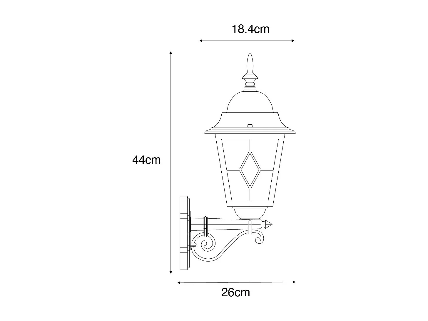 Lanterne murale d'extérieur vintage or antique - Antigua Up