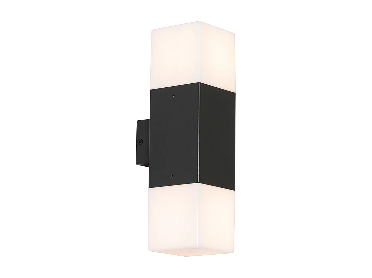 Applique murale extérieure noire avec abat-jour opale 2 lumières IP44 - Danemark