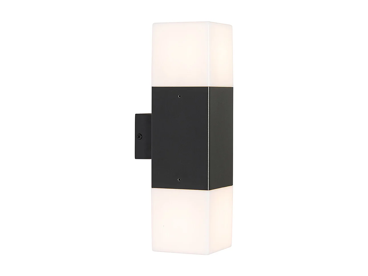 Applique murale extérieure noire avec abat-jour opale 2 lumières IP44 - Danemark