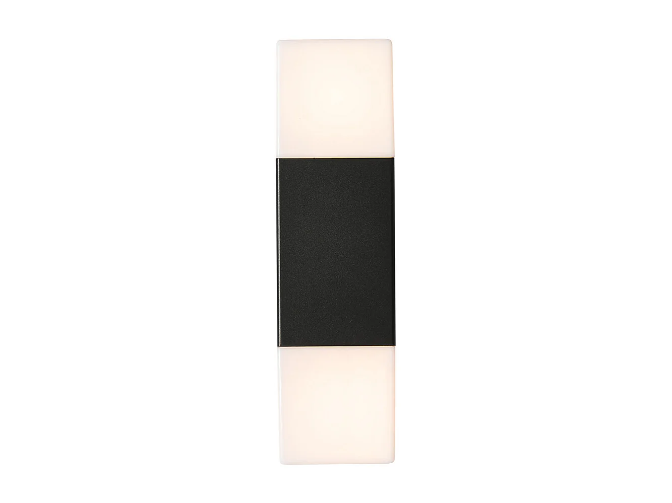 Applique murale extérieure noire avec abat-jour opale 2 lumières IP44 - Danemark