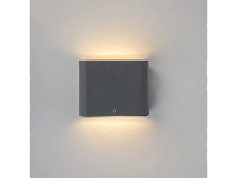 Applique murale anthracite 11,5 cm avec LED IP65 - Batt
