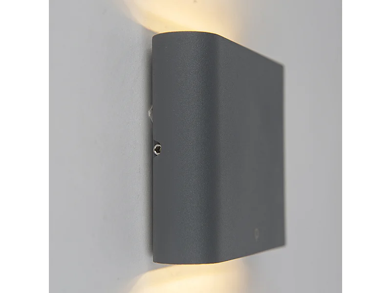 Applique murale anthracite 11,5 cm avec LED IP65 - Batt