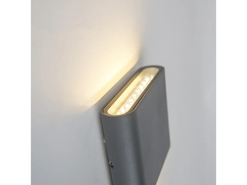Applique murale anthracite 11,5 cm avec LED IP65 - Batt