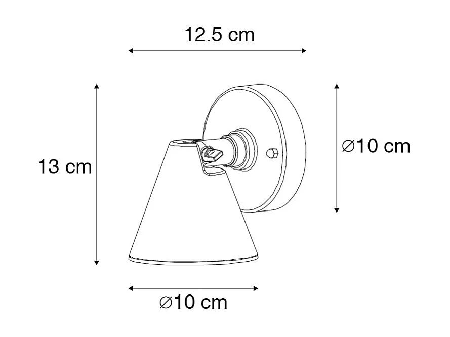 Applique murale extérieure moderne brun rouille IP44 orientable - Ciara