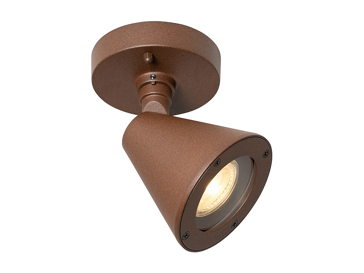 Applique murale extérieure moderne brun rouille IP44 orientable - Ciara