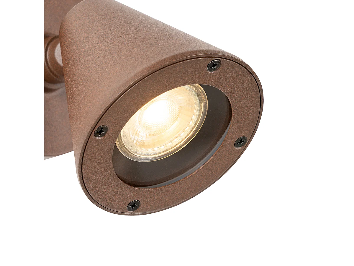 Applique murale extérieure moderne brun rouille IP44 orientable - Ciara