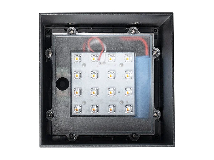 Applique d'extérieur noire avec feu de croisement et capteur sur solaire - Charlotte