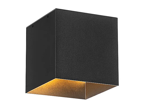 Applique murale d'extérieur noire avec lumière tamisée et capteur solaire - Charlotte