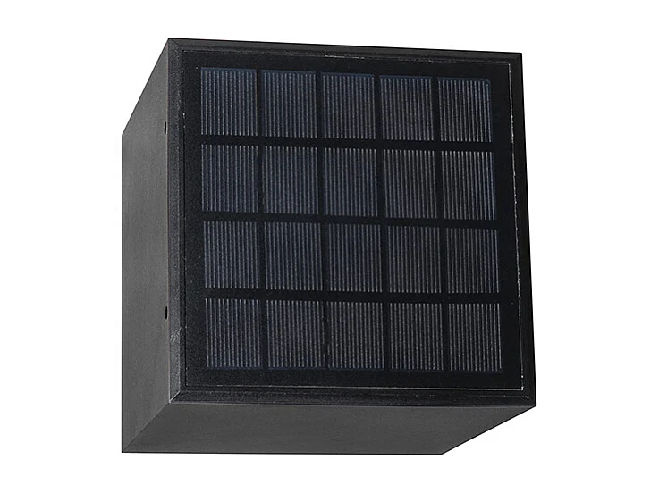 Applique murale d'extérieur noire avec lumière tamisée et capteur solaire - Charlotte