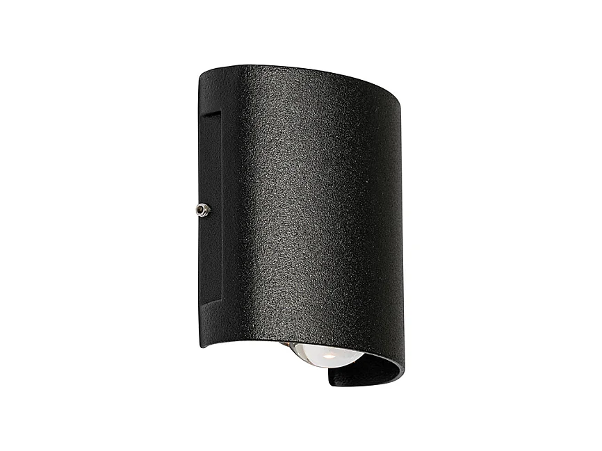 Applique d'extérieur noire avec LED 2 lumières IP54 - Silly