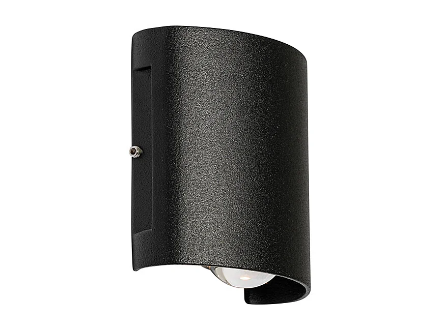 Applique murale d'extérieur noire avec LED 2 lumières IP54 - Silly
