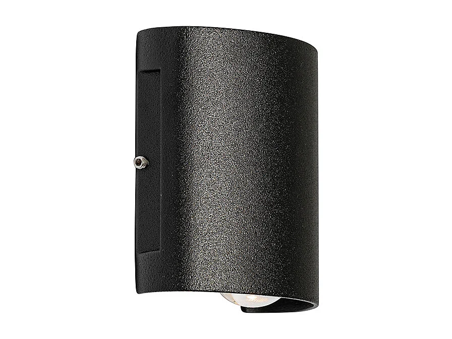 Applique murale d'extérieur noire avec LED 2 lumières IP54 - Silly