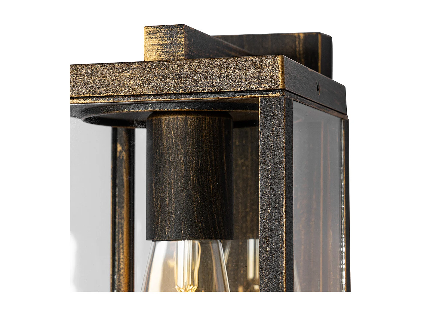 Lanterne murale d'extérieur or antique avec détecteur de mouvement IP44 - Charlois