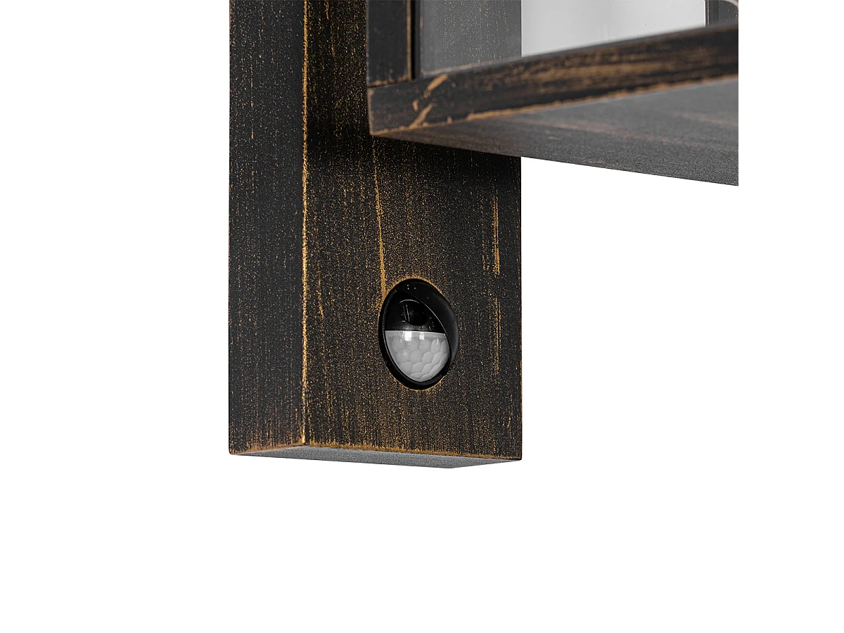 Lanterne murale d'extérieur or antique avec détecteur de mouvement IP44 - Charlois