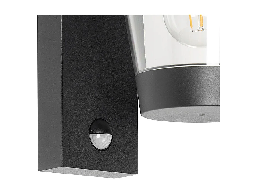 Applique d'extérieur noire IP44 avec détecteur de mouvement - Joren