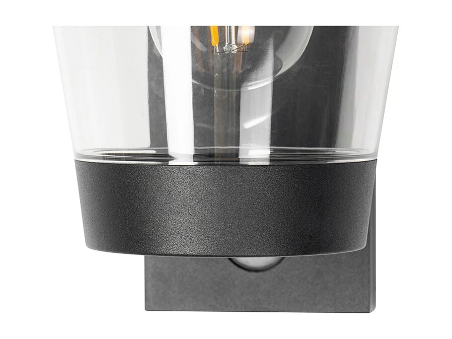 Applique murale d'extérieur noire IP44 avec détecteur de mouvement - Joren