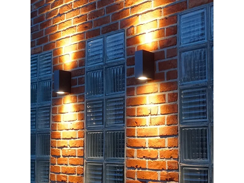 Ensemble de 4 appliques murales gris foncé 2 lumières IP44 - Baleno