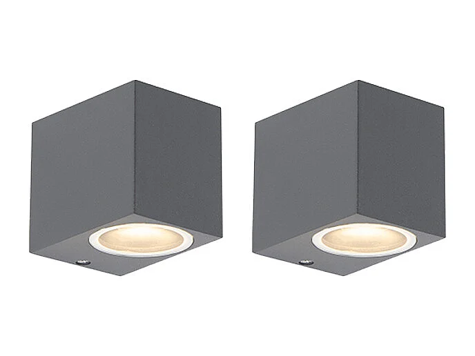 Lot de 2 appliques modernes anthracite IP44 - Baleno I.