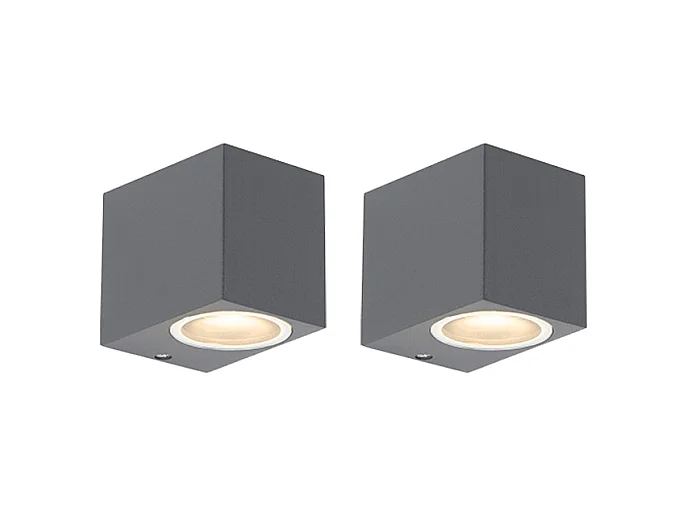 Lot de 2 appliques modernes anthracite IP44 - Baleno I.