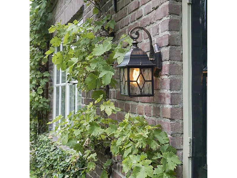 Applique murale extérieure romantique en bronze - Londres