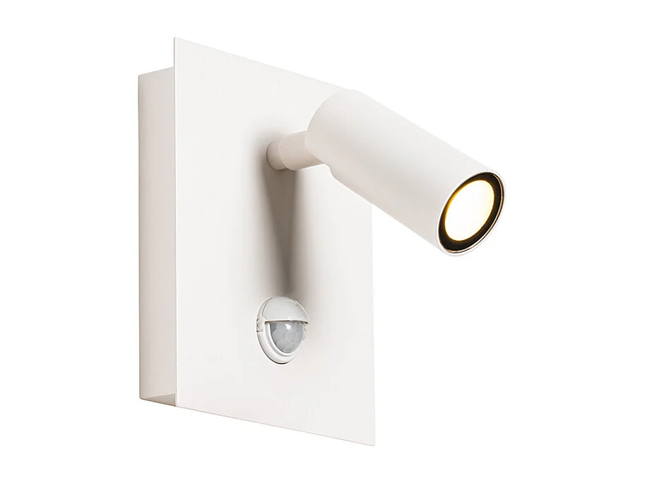 Applique d'extérieur blanche avec détecteur de mouvement LED IP54 - Simon