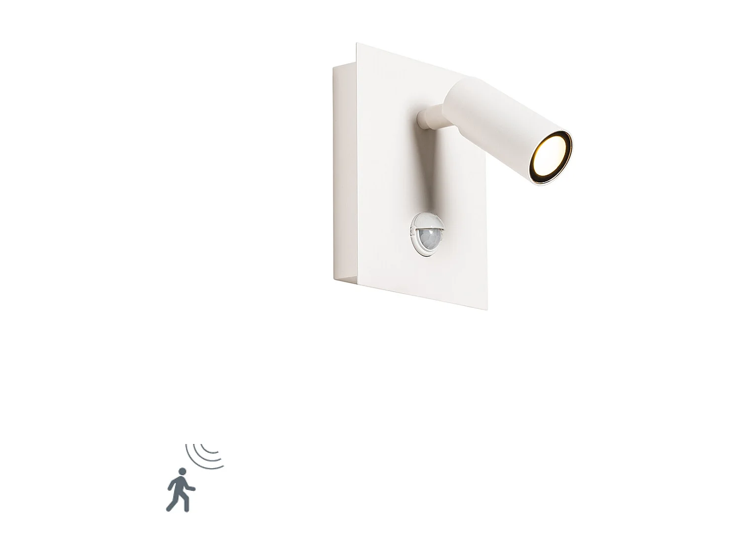 Applique d'extérieur blanche avec détecteur de mouvement LED IP54 - Simon