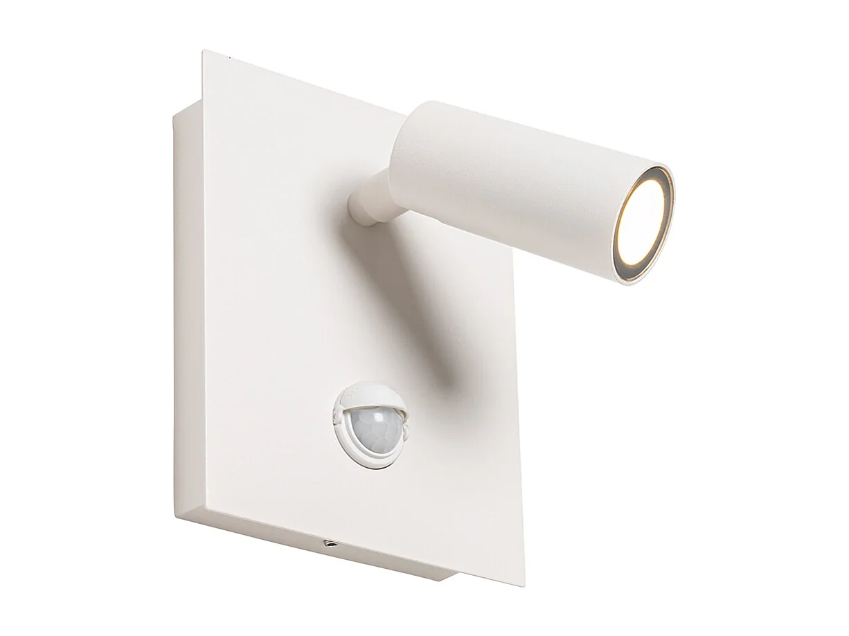 Applique d'extérieur blanche avec détecteur de mouvement LED IP54 - Simon