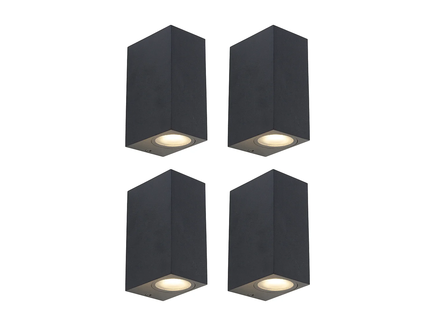Lot de 4 appliques modernes noires IP44 - BALENO II