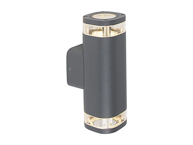 Applique murale extérieure moderne carrée 2 lumières gris foncé - Fox