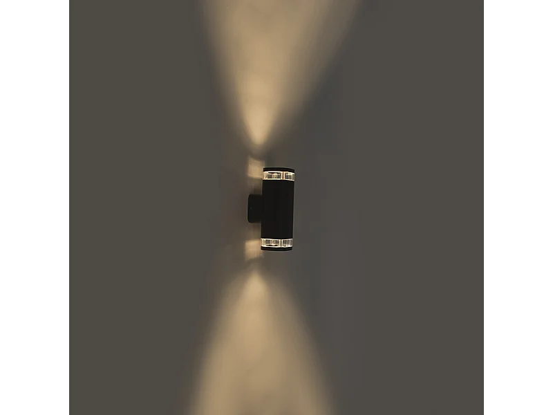 Applique murale extérieure moderne carrée 2 lumières gris foncé - Fox