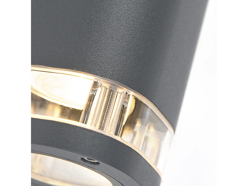 Applique murale extérieure moderne carrée 2 lumières gris foncé - Fox