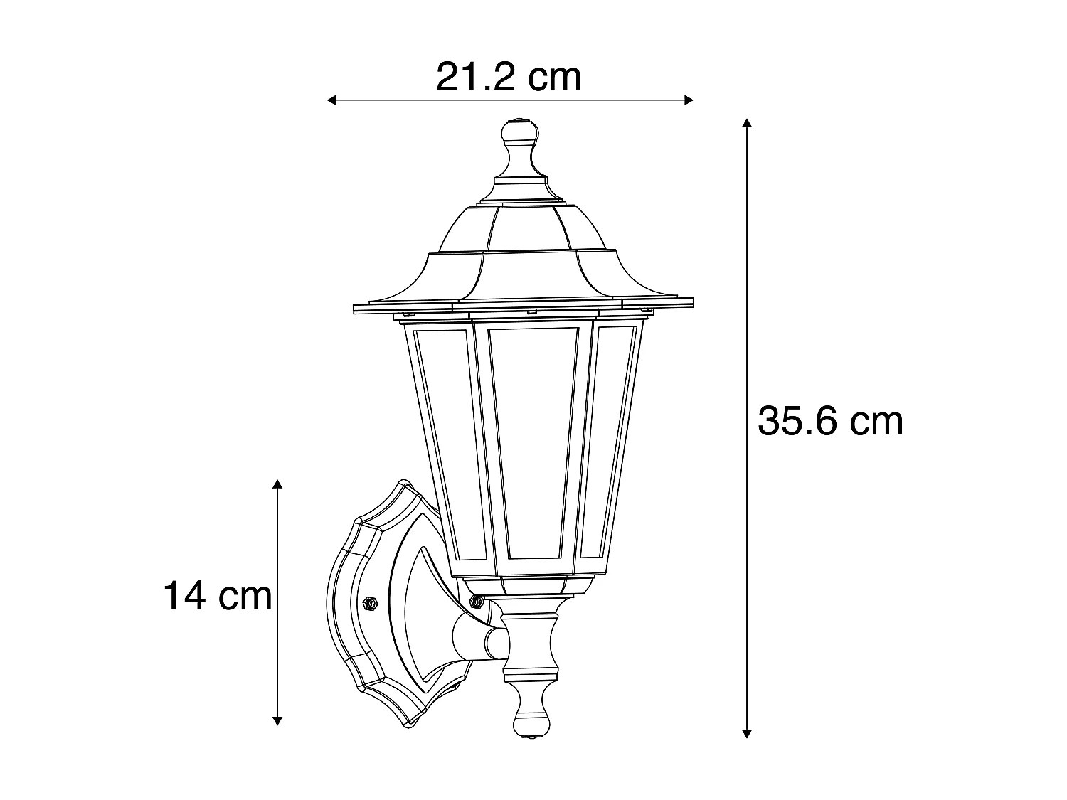 Applique d'extérieur classique noire IP44 - New Haven