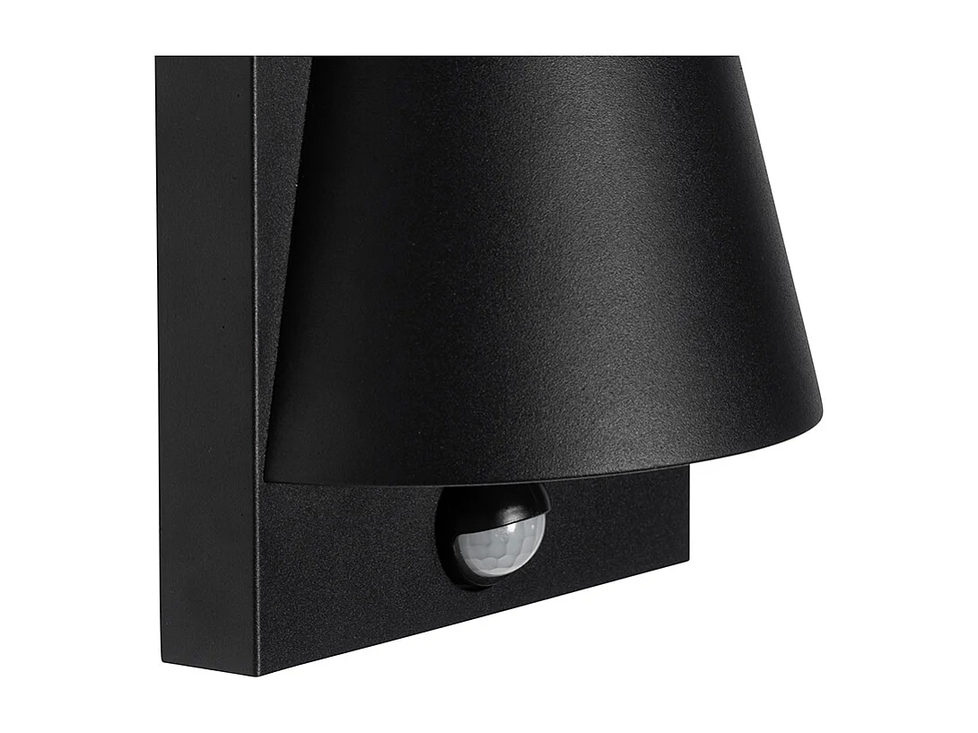Applique d'extérieur noire IP44 avec détecteur de mouvement - Femke
