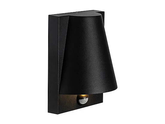 Applique murale extérieure noire IP44 avec détecteur de mouvement - Femke