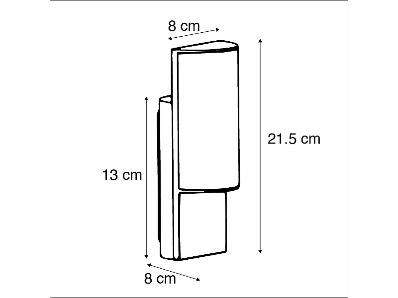 Applique murale d'extérieur moderne gris foncé avec LED - Harry