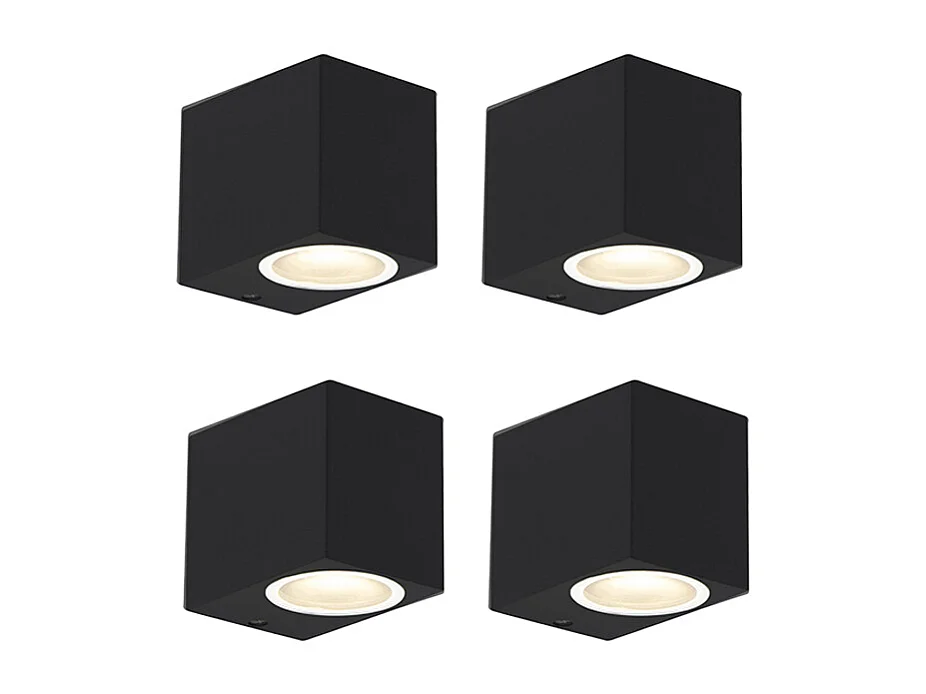 Lot de 4 appliques modernes noires IP44 - Baleno I