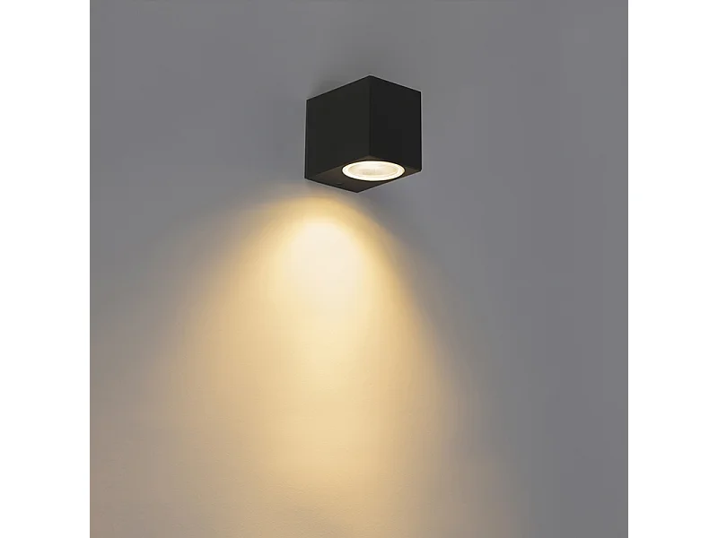 Ensemble de 4 appliques murales modernes noires IP44 - Baleno