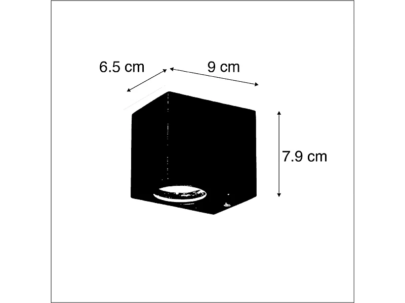 Applique murale intelligente noire avec WiFi GU10 IP44 - Baleno