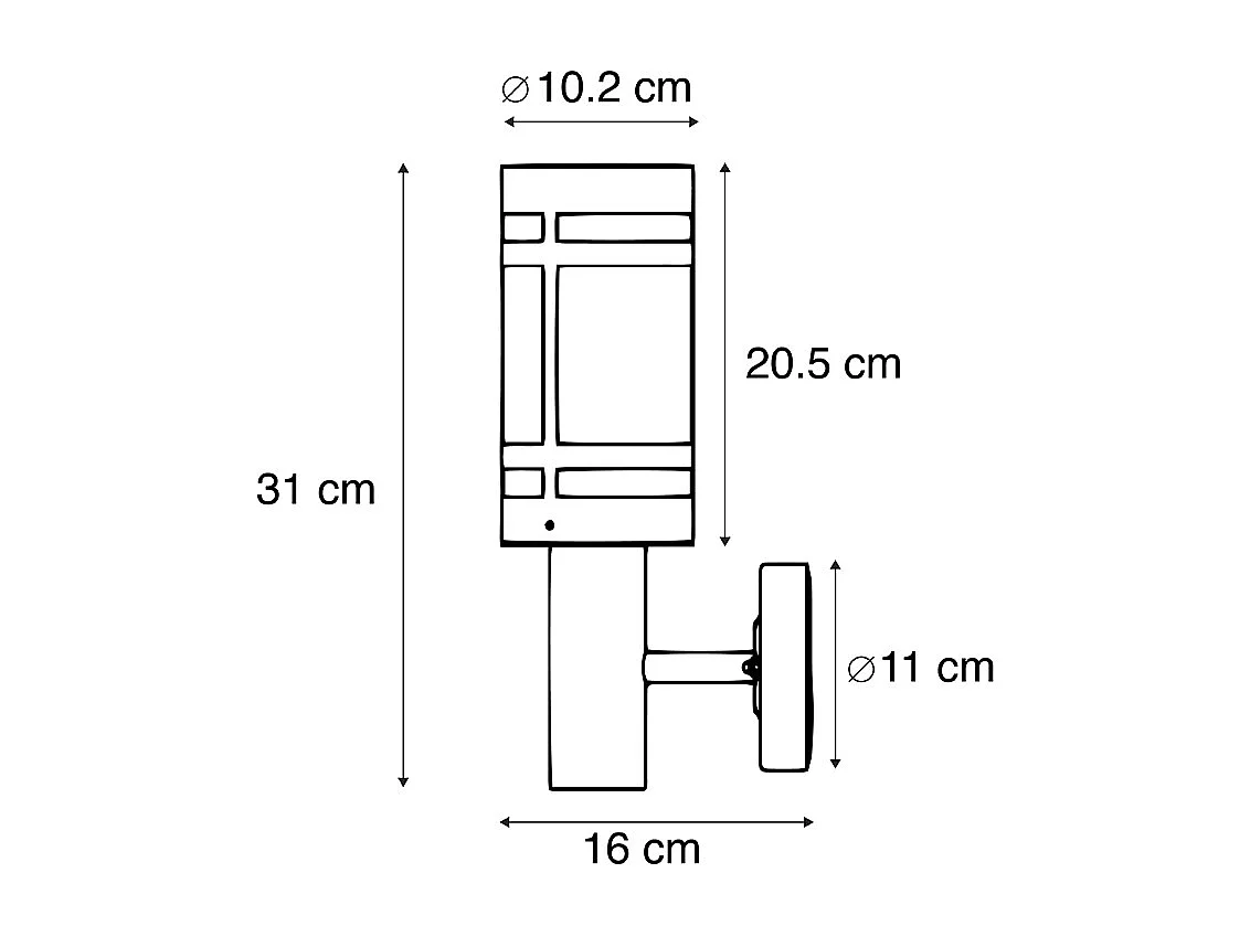 Applique d'extérieur moderne noir IP44 - Gleam