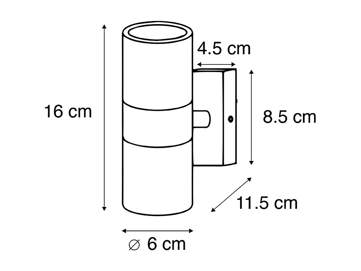 Applique murale d'extérieur anthracite IP44 - Duo