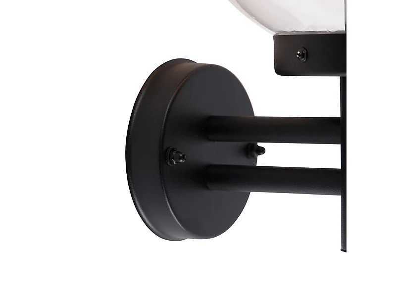 Applique d'extérieur noire avec verre transparent avec détecteur de mouvement - Sfera