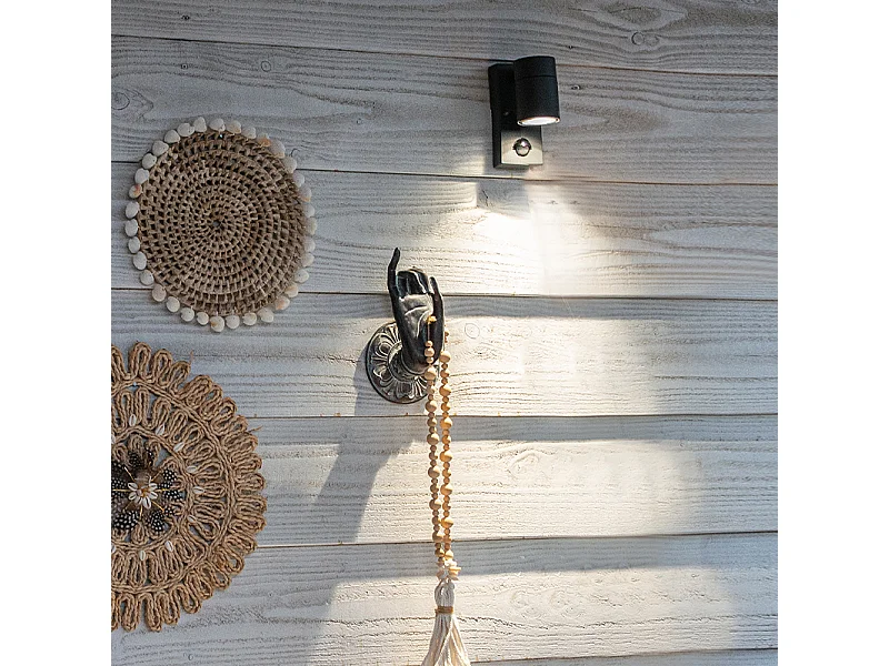 Applique d'extérieur anthracite IP44 avec détecteur de mouvement - Solo