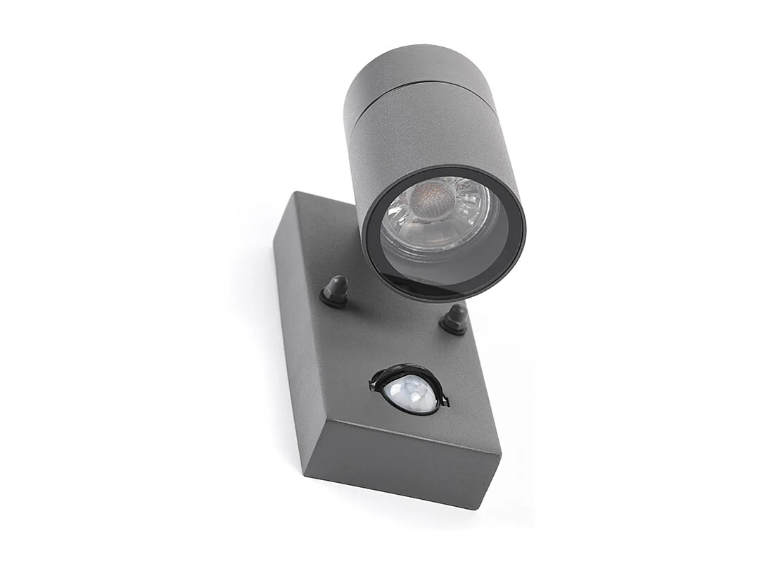 Applique d'extérieur anthracite IP44 avec détecteur de mouvement - Solo
