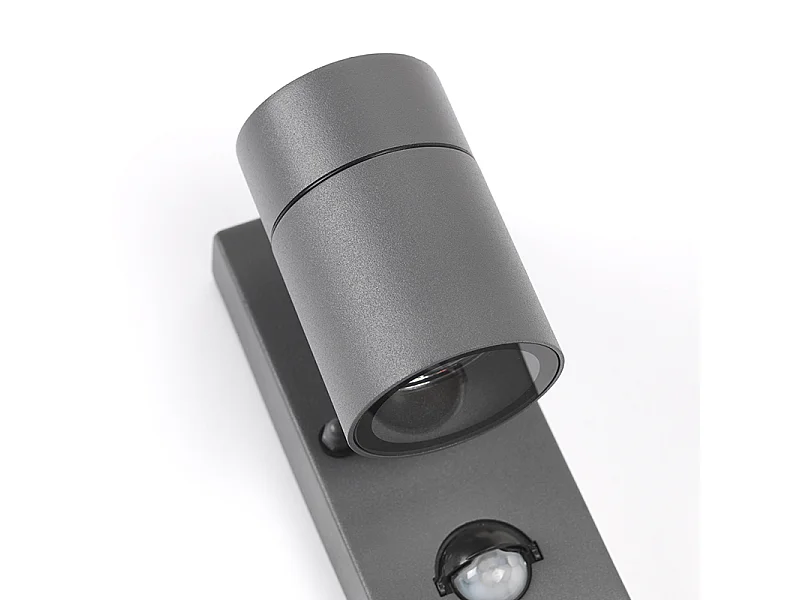 Applique d'extérieur anthracite IP44 avec détecteur de mouvement - Solo