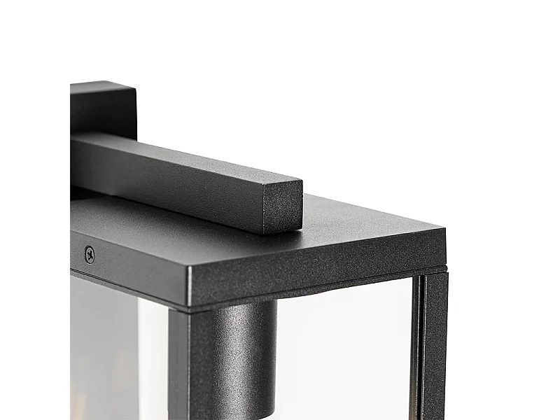 Lanterne murale d'extérieur noire avec détecteur de mouvement IP44 - Charlois